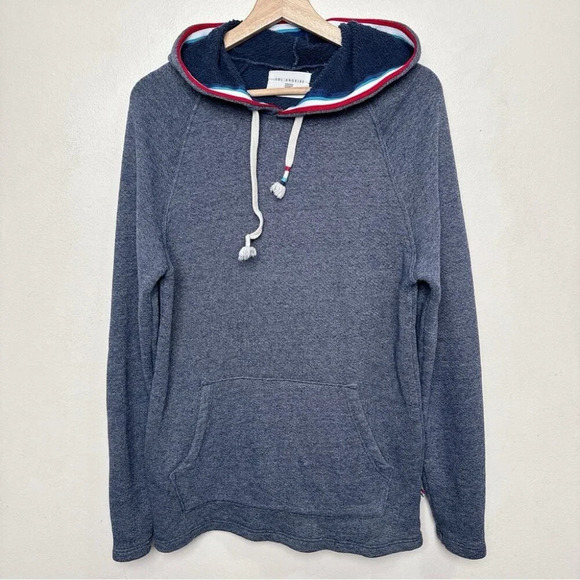 Sol Angles Mens Small Stripes Heathered Blue Hoodie - Picture 1 of 12
